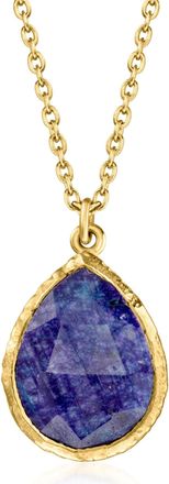 Ross-Simons Bezel-Set Sapphire Necklace in 18kt Gold Over Sterling