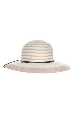 Scala Ribbon Straw Floppy Hat in Natural at Nordstrom Rack