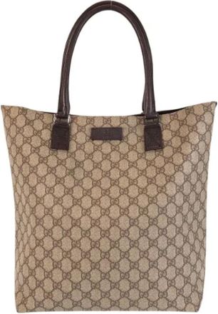 Gucci Pre-owned Tote Bags, female, Beige, Size: ONE SIZE Pre-owned Canvas gucci-bags