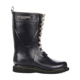 Ilse Jacobsen Rub15 3/4 Rubber Boot - female - Ilse Jacobsen Hornb&aelig;k - Lace-up Boots - Blue - 7 UK - Shoes