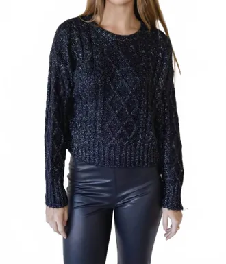Velvet Heart Maria Crop Sweater In Black
