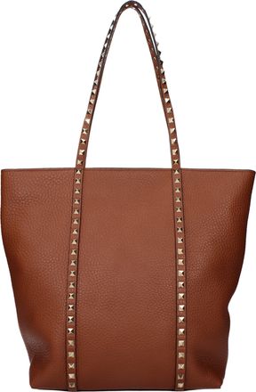 Valentino Garavani Rockstud Damess Schoudertas bruin leer