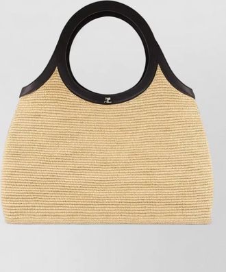 Courr&egrave;ges raffia beach bag
