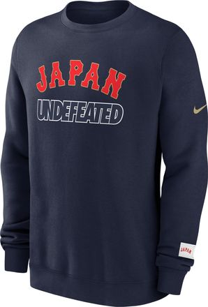 Nike Japan National Baseball Team 2026 World Baseball Classic Complex Undefeated Nike Mens Pullover Crew in Blue | NKPV41SW8C-TNG