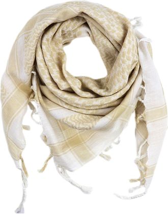 Freak Scene Kufiya - white - nature - 40x40 inch - Shemagh - Arafat scarf Palestinian PLO Pali-scarf - 100% cotton