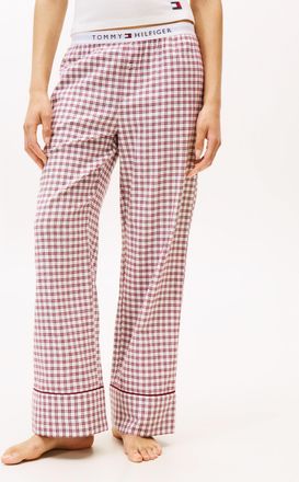 Tommy Hilfiger Pyjamahose PLAID FLANNEL, Damen, Gr. XL (42/44), N-Gr, mini plaid ivory silk, Flanell, Obermaterial: 55% Baumwolle, 45% Viskose, TOMMY HILFIGER UNDERW
