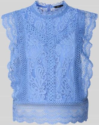Only Slim Fit Blusentop mit Baumwoll-Viskose-Lyocell-Anteil Modell KARO in Bleu, Gr&ouml;&szlig;e XL