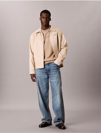 Calvin Klein Jeans Calvin Klein Mens Fleece Standard Logo Sweatshirt - Brown - 2XL