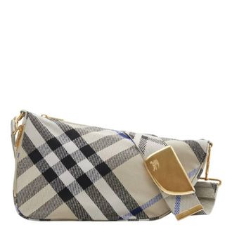 Burberry Medium Shield Checked Shoulder Bag