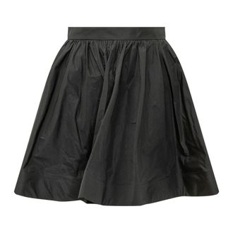 Msgm Gathered Flared Short Skirt - female - MSGM - Short Skirts - Black - S - Skirts