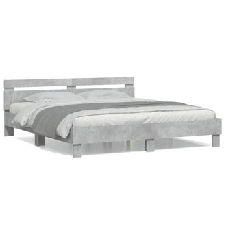 Berkfield Home Bed Frame without Mattress Concrete Grey 180x200 cm Super King