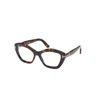 Tom Ford Glasses, unisex, Brown, Size: 54 MM Geometric Optical Frame