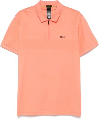 BOSS Polo con mezza zip - Arancione