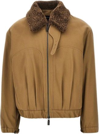 Emporio Armani Gewatteerd katoenen canvas blouson - Heren - Jassen - Bruin - Maat: L Katoen