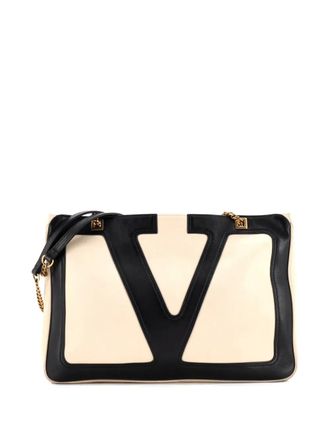 Valentino Garavani Viva Superstar Chain Leather Medium tote bag - Bianco