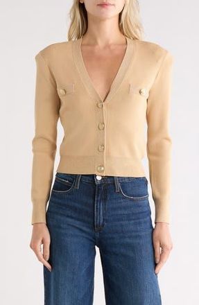 L'agence Taya Crop Cardigan in Latte/Gold at Nordstrom Rack, Size Xx-Large