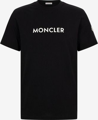Moncler Kurzarm-T-Shirt mit Silikon-Logo