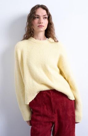 Topshop Fluffy Crewneck Sweater in Yellow at Nordstrom Rack, Size X-Small
