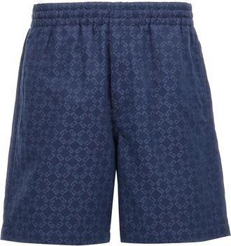 Givenchy Monogram Bermuda Shorts - Heren - Korte Broeken - Blauw - W34 - Katoen - Korte Broeken