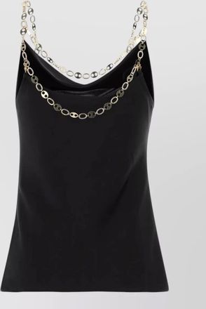 Paco Rabanne chain strap cowl neck plain sleeveless top