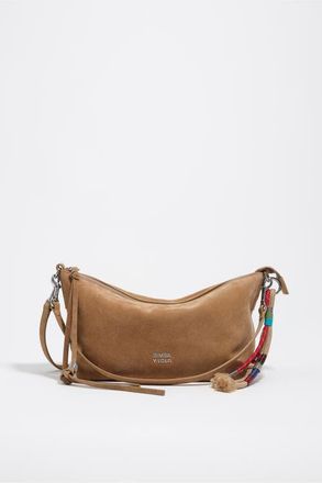 Bimba & Lola Medium Leather Trapecio Bag in Natural at Nordstrom