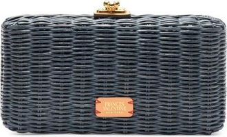Frances Valentine Pepper Wicker Clutch in Navy at Nordstrom