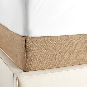 Ballard Designs Tailored Boxspring Cover - Natural Burlap, Queen - Ballard Designs
