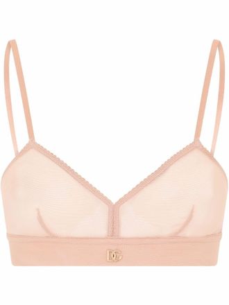 Dolce & Gabbana Reggiseno a triangolo con logo DG - Toni neutri