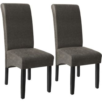 TecTake Dining Chair Set Of 2 - Gray Marbled in Grey | Size: 2 Pack