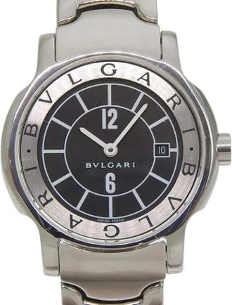 Bulgari Pre-owned Solo Tempo Roestvrij Stalen Horloge - Dames - Vintage Horloges - Zwart - ONE Size - Vintage