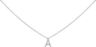 House of Brilliance 10K Gold Diamond Accent A-Z Block Initial Pendant Necklace