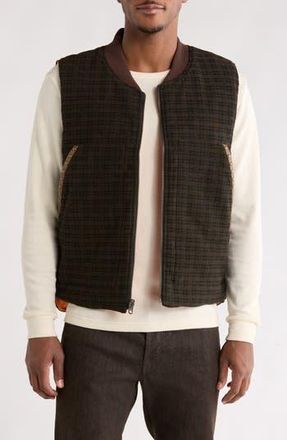 Pleasures Horns Studded Zip Vest in Brown Plaid at Nordstrom Rack, Size X-Large