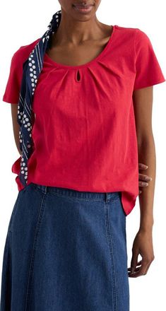 Seasalt Cornwall Appletree Keyhole Organic Cotton T-Shirt in Raspberry at Nordstrom, Size 10