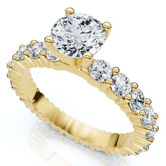 Pompeii3 2 1/4Ct Diamond Eternity Engagement Ring 14k Gold Lab Grown EF/VS