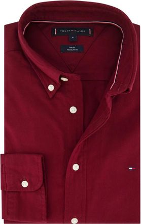 Tommy Hilfiger Overhemden, Heren, Rood, L, Katoen, Flex Flannel Regular Fit Shirt