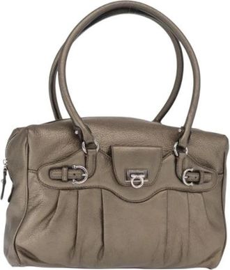 Ferragamo Pre-owned Leren Handtas - Dames - Vintage Handtas - Bruin - ONE Size - Leer - Vintage