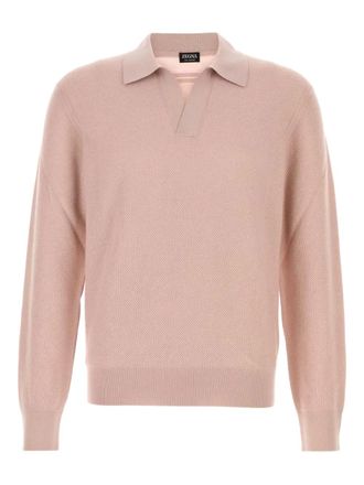 Ermenegildo Zegna polo-collar cashmere sweater - men - Cashmere - 52 - Pink
