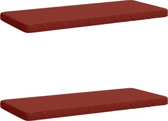 vidaXL Cojines Para Banco De 2 Piezas Vught 2 Uds. 100% Poli&eacute;ster Rojo Vidaxl