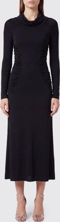 Victoria Beckham Abito midi asimmetrico in jersey a maniche lunghe
