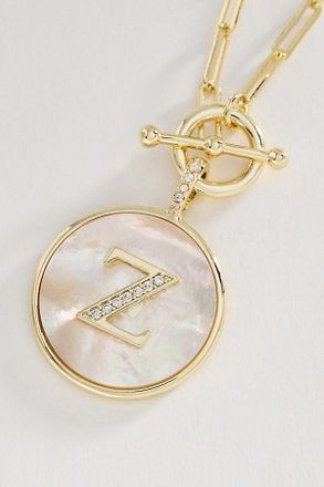 Melinda Maria Love Letters Initial Medallion Necklace