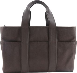 Hermès Acapulco Brown Canvas Handbag (Pre-Owned)