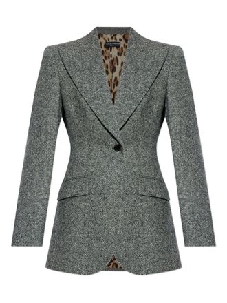 Dolce & Gabbana Grey Single-Breasted Blazer