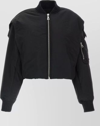 Jean Paul Gaultier hooded bomber jacket ribbed trim sleeve pocket