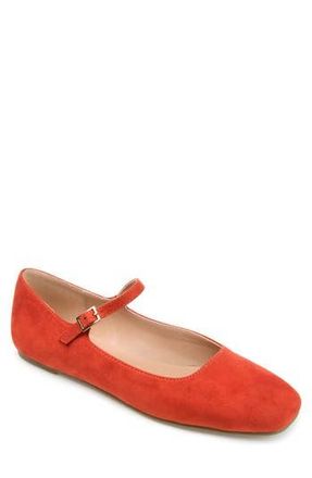 Journee Collection Carrie Mary Jane Flat in Coral at Nordstrom Rack, Size 6.5