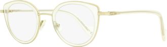 Moncler ML5025 Oval Metal-and-Acetate Eyeglasses - Gold