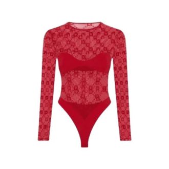 Marine Serre Marine Serre Long-Sleeve Bodysuit - Tops - Mujer - Rojo - S