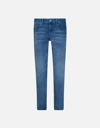 HUGO BOSS Mens Delaware3-1 Cotton Slim Fit Light Wash Blue Jeans