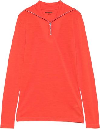 Jil Sander high-neck zip-front sweatshirt - Red