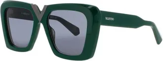 Valentino Ladies Brown Rectangular Sunglasses VGOLDIIVLS161C53