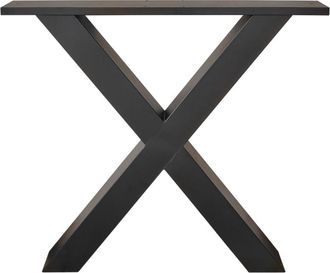 Skraut Home 2 Patas de metal en X, Soporte para Tableros, Negro, 84x8x71cm
